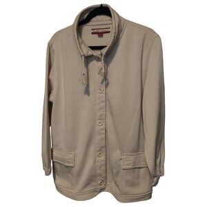 Tudor Court by Haband Cream/Tan Jacket/Coat with Drawstrings Size Large